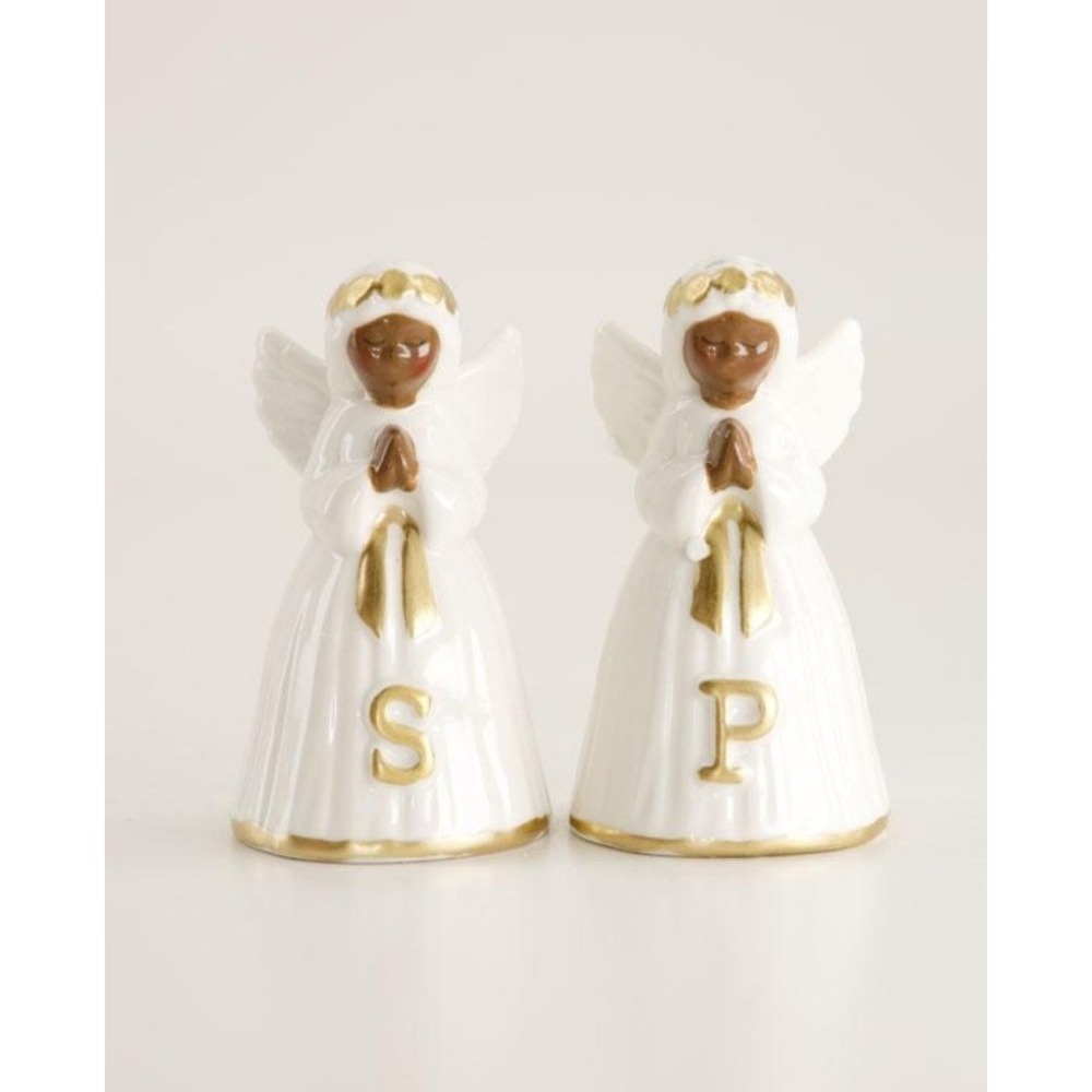 Cracker Barrel Angel Salt and Pepper Ceramic Shaker White and Gold Set NEW 2026